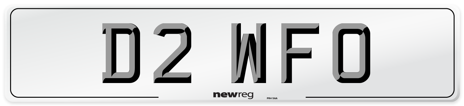D2 WFO Number Plate from New Reg